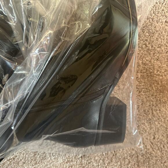 NWT Lane Bryant Women's Black Faux Leather Block Heel Ankle Boots Booties 9W - Picture 5 of 5